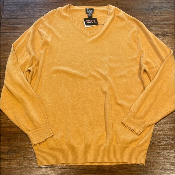 NEW Jos. A. Bank XXL Gold Yellow V-Neck Sweater Pima Cotton Signature Collection - Picture 1 of 7